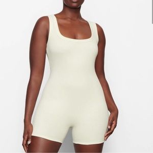 SKIMS Cotton Ribbed Onsie in Bone